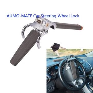Universal Car Lock Anti-Theft Security AirBag Steering Wheel Lock Top Mount Grey - Picture 1 of 12
