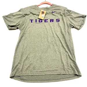 Nike Men's LSU Tigers Primetime Legend Wordmark T-Shirt - Heather Gray - Size L - Picture 1 of 6