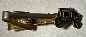 Vintage Golden Wells Fargo / Stage Coach Tie Bar / Clasp - Picture 1 of 2