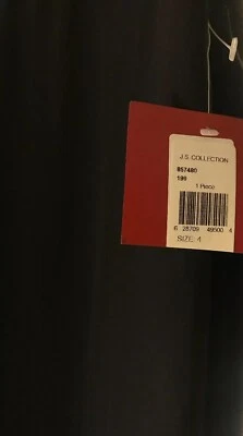 Pantalón de vestir JS Collections Petite negro con panel de malla transparente superpuesto pierna ancha talla 4 Foto 1 de 4