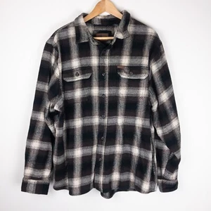 Orvis Shacket Mens XXL Brown Plaid 100% Cotton Pockets Thick Heavyweight - Picture 1 of 13