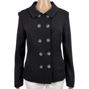 MARC CAIN Virgin Wool Cashmere Blazer Jacket Black Womens Sz N4 Medium - Picture 1 of 10