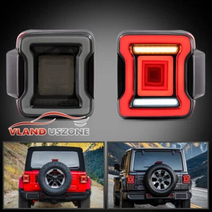 Smoked Lens Pair Fits JEEP Wrangler JL 2018-2020 LED Tail lights DRL w/Dynamic - Picture 1 of 17