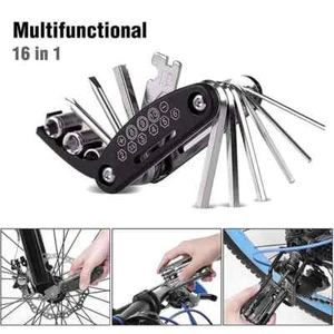 16 in 1 Bike Repair Tools Kit Hex Wrench Nut Tire Hex Allen Key Screwdriver Set - Picture 1 of 8