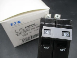 QTY: 1 EATON CHB260 2-P 60A 120/240V BOLT ON CIRCUIT BREAKER 'SAMEDAY SHIP' - Picture 1 of 6