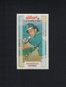 1983 Kelloggs #8 RICKEY HENDERSON A's NO CRACKS oddball Kellogg's