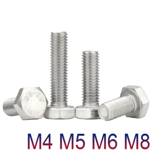 M4 M5 M6 M8 Fully Threaded Hexagon Head Bolts Screws Hex A2 Stainless Steel 304 - Picture 1 of 14