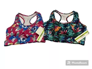 Nicole Miller Sport Yoga Athletic Bras Floral NWT Sz Small Lot Of 2 Racerback - Picture 1 of 4