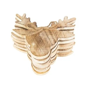 Sass & Belle Set of 6 Wooden Stag Head Rustic Christmas Coasters Home Accessory - Picture 1 of 1
