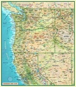 Northwestern United States Jumbo-Size Wall Map - Picture 1 of 2