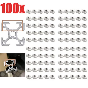 100x Hammerkopf Nutensteine Aluprofile Profile Nut 8 Gleitmutter Hammermutter De - Bild 1 von 9