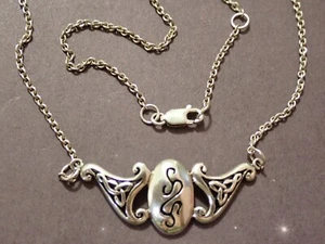 Collar colgante diseño celta curvilíneo 18" diseño remolino plata de ley 925 8,5 g - Imagen 1 de 11