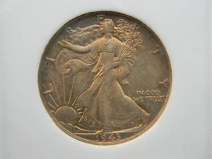 1943 P Walking Liberty Half Dollar 90% SILVER MINT CONDITION TONED (621) - Picture 1 of 11