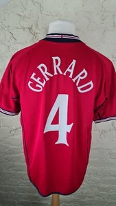 ENGLAND x UNBRO x GERRARD #4 2002 Football Shirt Size: Large GOOD Condition - Picture 1 of 18