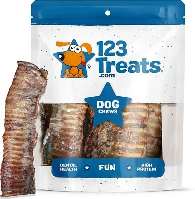 Trachea Chews for dogs | 100% Natural Beef Treats by 123 Treats
