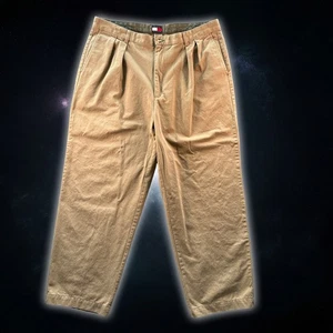 Tommy Hilfiger Beige Khaki Pleated Chino Embroidered Logo Pants Men's Size 40x34 - Picture 1 of 11
