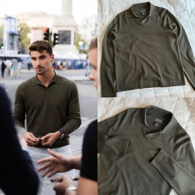 Banana Republic 豪华触感 Polo 衫长袖精美意大利美利奴羊毛 — 第 1/4 张图片