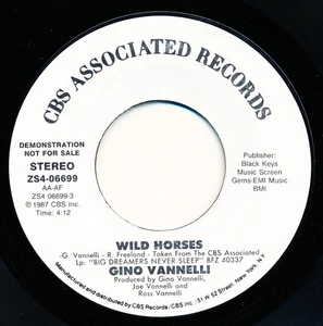 GINO VANNELLI - WILD HORSES - CBS ZS4-06699 - 45 Record VG+ - Imagen 1 de 2