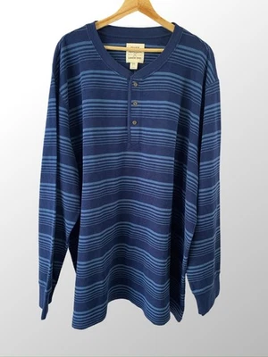 Blake Shelton X Lands End Para Hombre 4XL Azul Rayas Henley Nuevo Con Etiquetas Foto 1 de 4