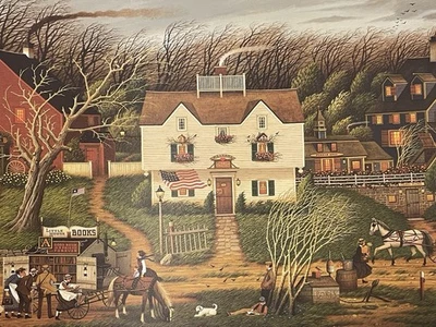 Impresión firmada y numerada de Charles Wysocki Fireside Companions edición limitada Foto 1 de 4