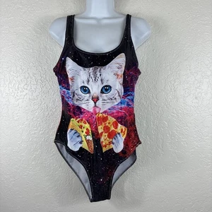 Cat Eating Taco Pepperoni Pizza Swimsuit Womens Size XL One-Piece Bathing Suit - Picture 1 of 9