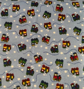 Flannel Fabric-One yard x 44"- Trains - Picture 1 of 1