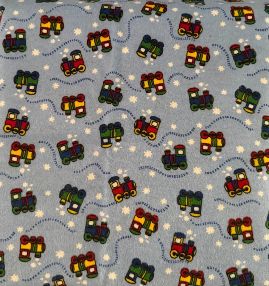 Flannel Fabric-One yard x 44"- Trains - Image 1 of 1