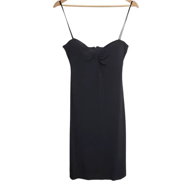 Прачечная от Shelli Segal женщин Midi платье Twist спереди размер 8 черный ремни сексуальный - Изображение 1 из 4