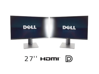 2x Dell P2719H 27" FHD Monitor 60Hz 16:9 8ms 1000:1 Pivot HDMI DP VGA USB-Hub - Bild 1 von 4