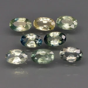 Ovale 5x3 mm. Solo riscaldato! Zaffiro colore fantasia Madagascar 8 pezzi/2,52 ct. - Foto 1 di 6