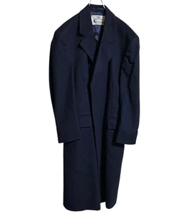 Aquascutum Balmacaan Coat Cashmere Black Used Authentic Men's Wool - Picture 1 of 11