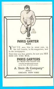 1913 Paris Strumpfbänder Herrenmode Stil Antik Druck Anzeige 1913 Gay Interest - Bild 1 von 3