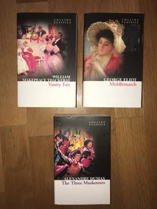 3 x Taschenbuch Romane - Middlemarch, 3 Musketiere, Vanity Fair - NEU ungelesen - Bild 1 von 4