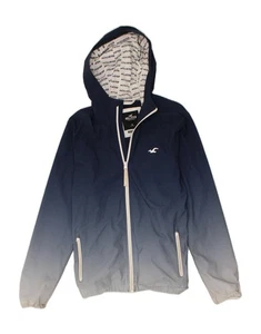 HOLLISTER Womens California Hooded Rain Jacket UK 14 Medium Navy Blue CZ06 - Picture 1 of 3