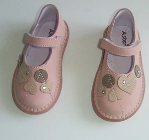 ASTER CHAUSSURES BABIES EN CUIR FILLE POINTURE 24 ROSE POUDRE - Picture 1 of 12