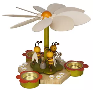 Teelicht-Pyramide fleißige Bienen Ganzjahrespyramide Erzgebirge Osterpyramide - Bild 1 von 1