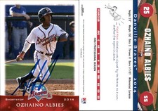 Ozhaino Ozzie Albies Signed 2014 Grandstand Danville Braves #NNO RC Card Auto AU