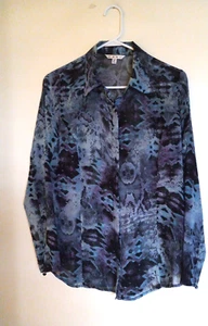 CAbi  Animal Print Top Button Front  Medium Shirt #609 - Picture 1 of 3