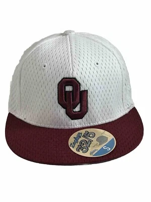 Oklahoma Sooners OU Fitted Hat Cap Zephyr 32/5  White Knit Polyester Red/White - Image 1 of 4