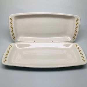 Vtg BUFFALO MARK POTTERY 2 SERVING TRAYS / PLATES 9.5" MCM Restaurant USA - Picture 1 of 5