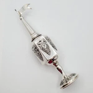 Vintage Sterling Silber Gewürzturm Weinrebe Motiv Judaica - Bild 1 von 14
