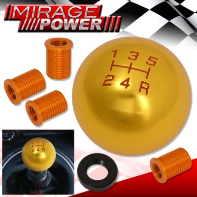 For Benz M12X1.25 5-Speed MT Round Shift Shifter Knob Threaded Interior 24K Gold Foto 1 de 4