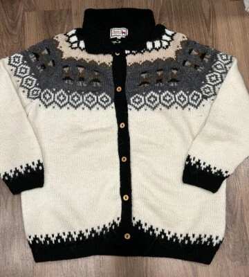 The Alpaca Connection Peruvian Hand Knit 100% Alpaca Cardigan Sweater XL - Image 1 of 4