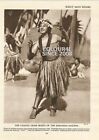 Hawaii Hawaiin Dancer Dancing The Hula Pretty  Lady C 1930 Illustration Print