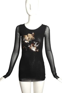 FUZZI- Black Sequin Knit Top, Size Medium - Picture 1 of 6