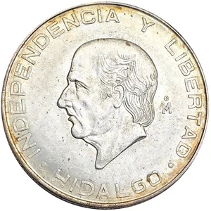 1955 Mexicao 5 Cinco Pesos Silver Coin - Hidalgo Libertad # 0625 - Picture 1 of 2