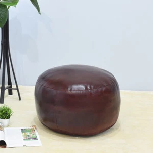 PUF DE CEREZA DE CUERO DE BÚFALO RELLENO FORMA REDONDA ECOLÓGICO HECHO A MANO BBH HOMES - Imagen 1 de 8
