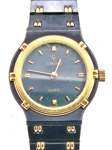 Concord La Costa Quartz Women's Bracelet Watch Black Stainless Steel & 18K Gold - Picture 1 of 12