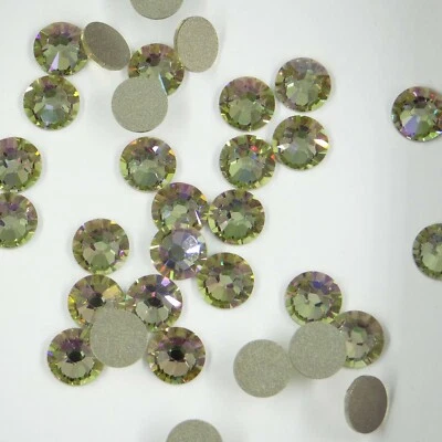2058 SS34 LUM * 24 STRASS SWAROVSKI FOND PLAT 7,2mm CRYSTAL LUMINOUS GREEN F