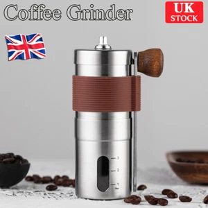 NEW Manual Hand Coffee Grinder Ceramic Burr Mill Adjustable Stainless Steel Z8J6 - Picture 1 of 12